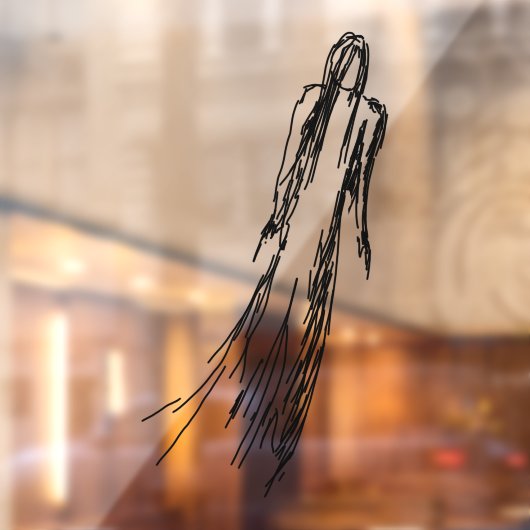 Ghosted Woman Window Cling Raamsticker (Vel 2)