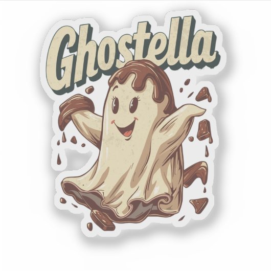 Ghostella GriezeligGrappige Ghost Halloween Voedse Sticker (Voorkant)