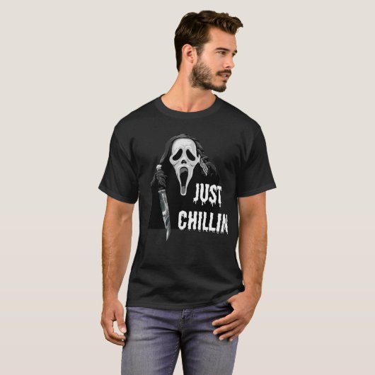 Ghostface gewoon chillin t-shirt (Voorkant volledig)
