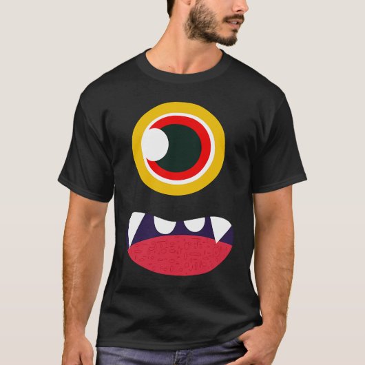Ghostface Monster Stomach Scary Halloween T-shirt (Voorkant)