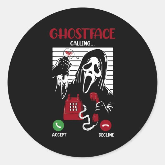 Ghostface roepen Halloween Ghost Eng Voor Ronde Sticker (Voorkant)