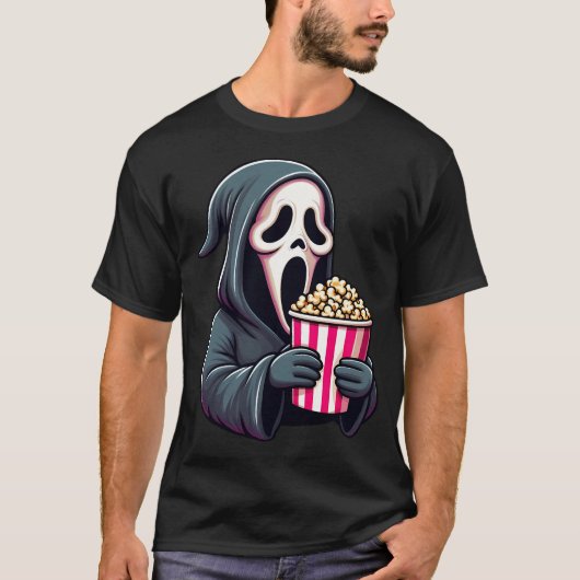 Ghostface Scream - Laat ons enge films bekijken T-shirt (Voorkant)