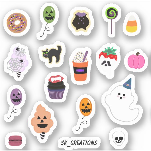 Ghostie Boo Day trakteert Sticker Sheet (Voorkant)
