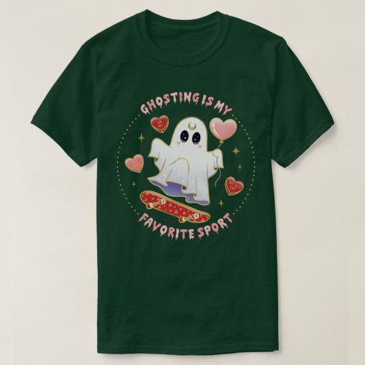 Ghosting is mijn favoriete sportskateboardhost t-shirt (Design voorkant)