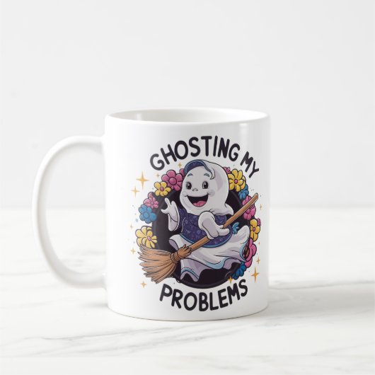 Ghosting mijn Problemen, Grappige Ghost Design Vro Koffiemok (Links)