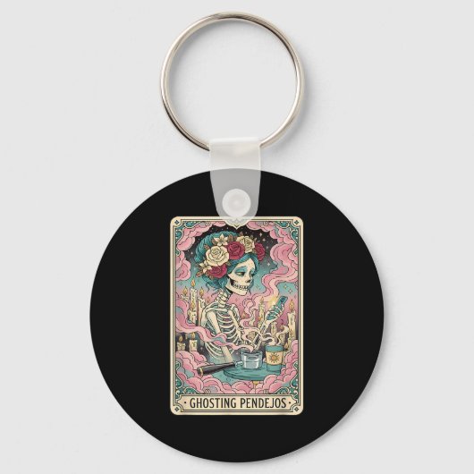 Ghosting Pendejos Funny Día De Los Muertos Tarot C Sleutelhanger (Voorkant)
