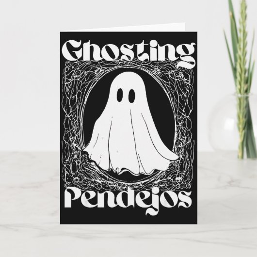 Ghosting Pendejos Funny Mexican Ghost Halloween Hi Kaart (Voorkant)
