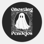 Ghosting Pendejos Funny Mexican Ghost Halloween Hi Ronde Sticker (Voorkant)