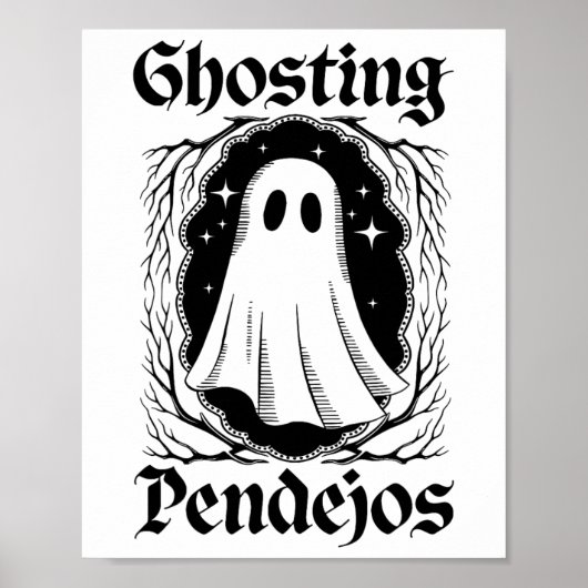 Ghosting Pendejos Grappig Mexicaanse Ghost Hallowe Poster (Voorkant)