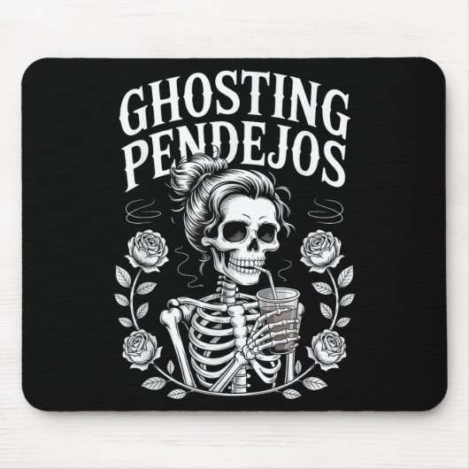 Ghosting Pendejos Halloween Funny Spooky Quote Muismat (Voorkant)