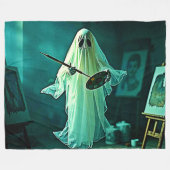 Ghostly Artist's Studio Design Fleece Deken (Voorkant (Horizontaal))