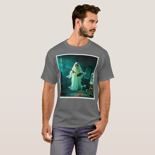 Ghostly Artist's Studio Design T-shirt (Voorkant volledig)