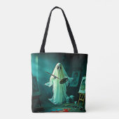 Ghostly Artist's Studio Design Tote Bag (Achterkant)