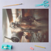 Ghostly Aviator bij zonsondergang -  ontkoppeling Tissuepapier (Craft)