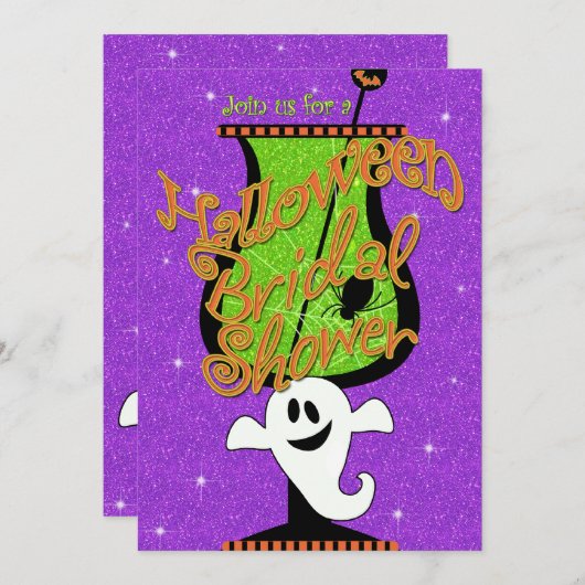 Ghostly Brew Halloween Bruids Douche Uitnodiging (Voorkant / Achterkant)