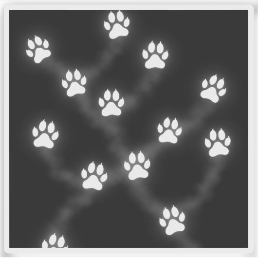 Ghostly Cat Paw Prints – Spooky Halloween Sticker (Voorkant)