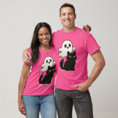 Ghostly Cat Vibes – Spookachtig Schattige T-shirt (Unisex)