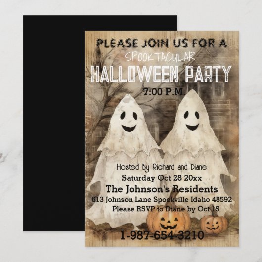 Ghostly Charm - Een  Whisper van Halloween Kaart (Voorkant / Achterkant)