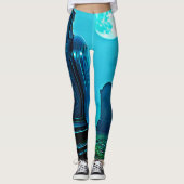 Ghostly Figure in a Graveyard Design Leggings (Voorkant)