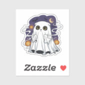 Ghostly Fold - Schotse Fold Ghost Cat Halloween Sticker (Vel)