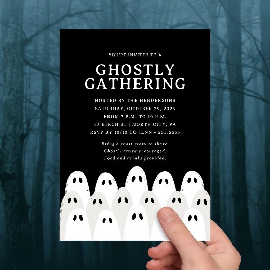 Ghostly Gathering Halloween Party Uitnodiging