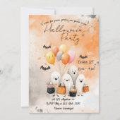 Ghostly Ghouls Halloween Invitation Flat Kaart (Voorkant)