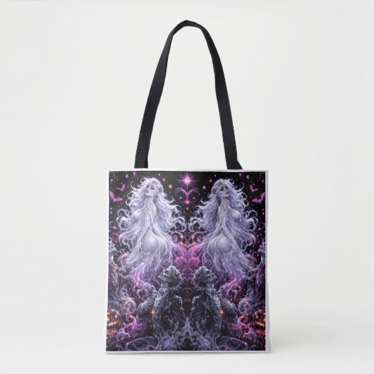 Ghostly Glam Halloween Tote Bag (Voorkant)