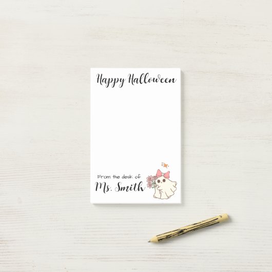 Ghostly Grace — A Soft Haunting Personalized Post-it® Notes (Op bureau)