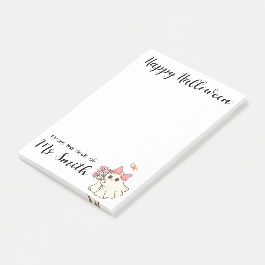 Ghostly Grace — A Soft Haunting Personalized Post-it® Notes (Schuin)