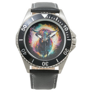 Ghostly Grace: Spectral Holographic Highland Koe, Horloge