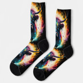 Ghostly Grace: Spectral Holographic Highland Koe, Sokken (Links)