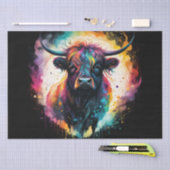 Ghostly Grace: Spectral Holographic Highland Koe, Tissuepapier (Craft)