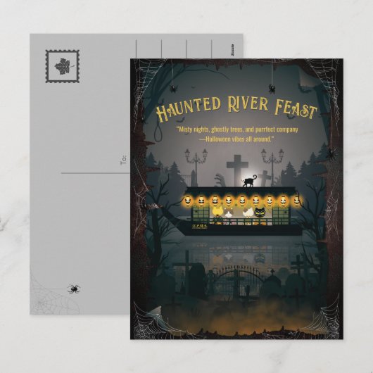 Ghostly Graveyard Cruise Feestdagenkaart (Voorkant / Achterkant)