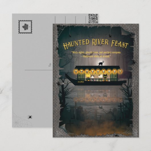 Ghostly Graveyard Cruise Feestdagenkaart (Voorkant / Achterkant)