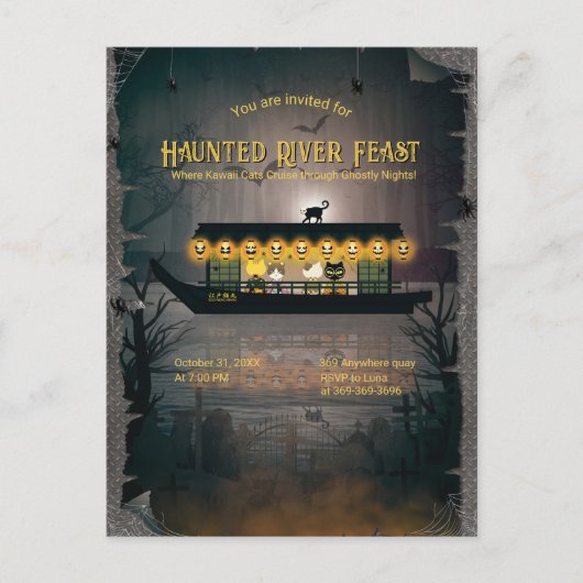 Ghostly Graveyard Cruise Uitnodiging (Voorkant)