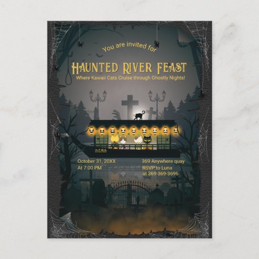 Ghostly Graveyard Cruise Uitnodiging (Voorkant)