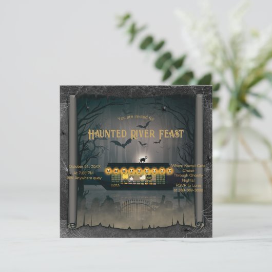 Ghostly Graveyard Cruise Uitnodiging (Staand voorkant)