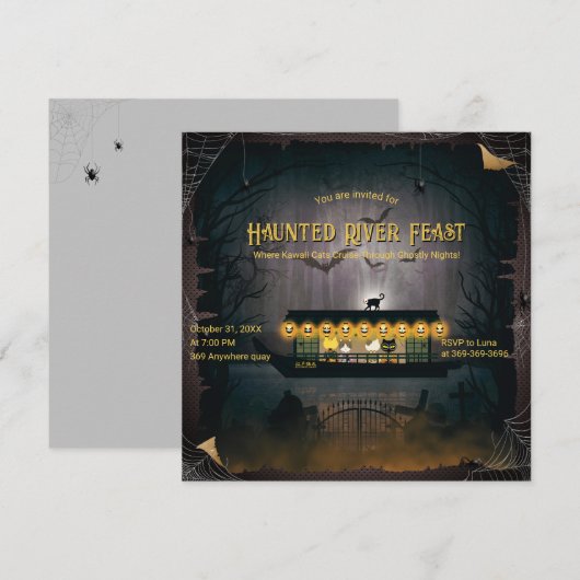 Ghostly Graveyard Cruise Uitnodiging (Voorkant / Achterkant)
