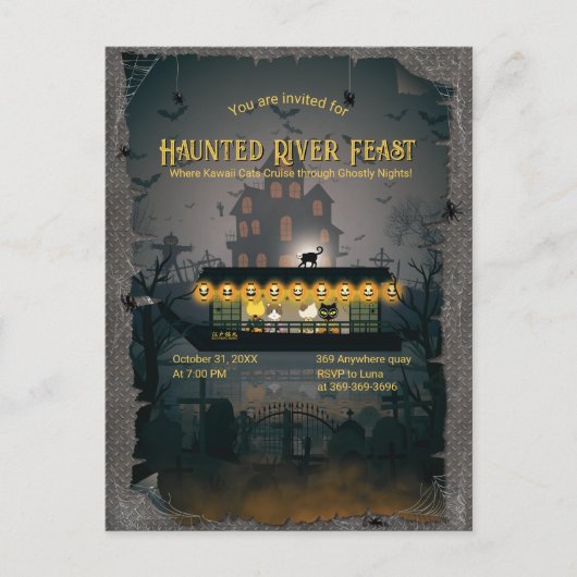 Ghostly Graveyard Cruise Uitnodiging (Voorkant)