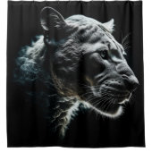 Ghostly Gray Cougar Douchegordijn (Voorkant)