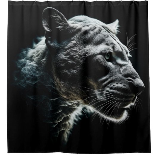 Ghostly Gray Cougar Douchegordijn (Voorkant)