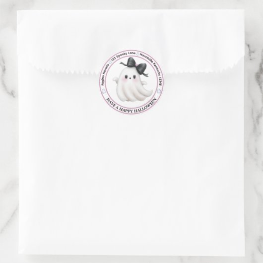 Ghostly Greetings Envelope Seal Ronde Sticker (Tas)