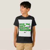 Ghostly Halloween Boys Black Basic T-Shirt (Voorkant volledig)