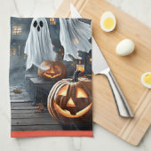 Ghostly Halloween Keuken Handdoek (Quarter Fold)