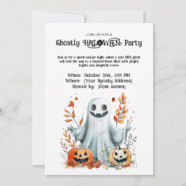 Ghostly HALLOWEEN Party Invitation Kaart