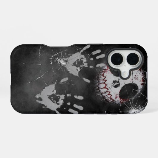 Ghostly Handprint Shattered Screen Horror iPhone C iPhone 16 Hoesje (Achterkant horizontaal)