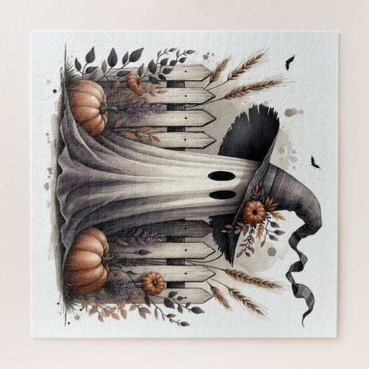 Ghostly Harvest - Een grillige Halloween-scène Legpuzzel (Horizontaal)