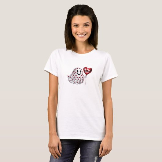 Ghostly Heart T-shirt Romantisch Valentijn's Desig (Voorkant volledig)