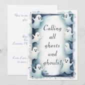 Ghostly Lijst Design Halloween Spirits Border Kaart (Voorkant / Achterkant)
