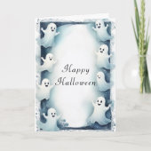 Ghostly Lijst Design Halloween Spirits Border Kaart (Voorkant)